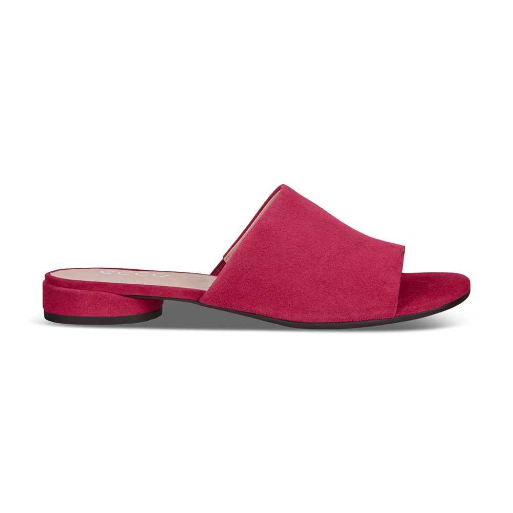 ECCO Womens Slides Red - Flat Sandals Ii - YQW-789413